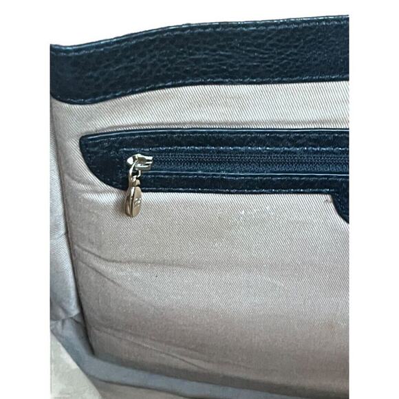 J. Estina Black Pebbled Leather Backpack Style Computer Bag Brief Case - Picture 15 of 16